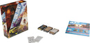Unlock! Legendary Adventures board game by Space Cowboys, featuring an elaborately designed box with adventure themes. The contents include numerous cards, a rule guide, and additional game materials, inviting players to embark on thrilling escape room experiences.
