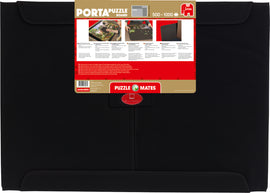 Portapuzzle Board by Jumbo, designed for jigsaw puzzles up to 1000 pieces. The board features a sleek black exterior and a protective flap, ensuring your puzzles remain intact during transport. Ideal for puzzle enthusiasts who want a convenient way to store and complete their projects.