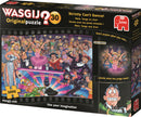 Wasgij Original 30 Strictly Can't Dance jigsaw puzzle box featuring a colorful, humorous scene of characters at a lively dance competition. The image includes various quirky characters reacting to a performance, with bright colors and playful expressions. The puzzle is a 1000-piece challenge inviting solvers to imagine what the judge sees.