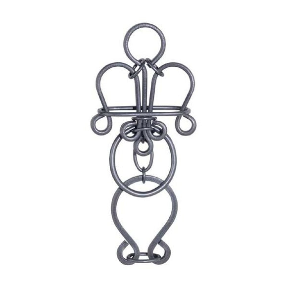 The Big Kahuna Tavern Puzzle is a mechanical challenge, featuring an intricate design of intertwined metal loops that form a crown and a base. The puzzle showcases a unique combination of artistic craftsmanship and problem-solving fun, perfect for puzzle enthusiasts and collectors alike.