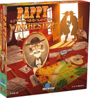 Pappy Winchester board game created by Blue Orange U.S.A. The box features colorful artwork showing a tall man with a white mustache, a revolver, and various stacks of money. The game is designed for 2 to 5 players and is suitable for ages 8 and up, set in a lively Western theme.