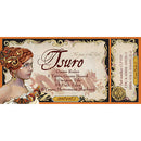 The Tsuro game by Calliope features a beautifully illustrated game box and contents. It includes one game board, one dragon tile, thirty-five path tiles, and eight movement markers, all designed to invite players into the enchanting world of strategic gameplay. The elegant artwork showcases a woman with intricate hair decor, surrounded by subtle natural motifs.
