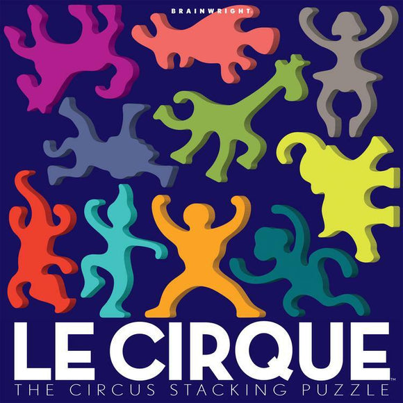 Le Cirque by Gamewright is a vibrant and engaging stacking puzzle featuring colorful circus-themed pieces. The design includes playful figures in various shapes and colors, encouraging creative stacking and imaginative play.