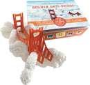 A colorful DIY crystal growing kit featuring a model of the Golden Gate Bridge, surrounded by white crystalline structures representing water and clouds. The box prominently displays the product name and is designed for creative enthusiasts and aspiring terraformers.