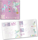 DJECO's Fairy World Color. Assemble. Play. DIY kit featuring beautifully illustrated characters and animals. Includes coloring templates and instructions, showcasing a whimsical unicorn, fairy, and deer, designed for creativity and fun.