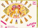Divine Glitter Boards by DJECO featuring a colorful design inspired by Alphonse Mucha. Perfect DIY kit for creative projects with glitter. Recommended for ages 7 and up, this kit enhances artistic skills and encourages imaginative play.
