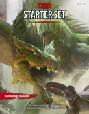 Dungeons & Dragons Starter Set by Wizards of the Coast - Hasbro. The cover features a fierce dragon and a cloaked figure ready for adventure. Ideal for beginners to dive into the world of tabletop role-playing games.