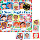 I Never Forget a Face Matching Game by Eeboo features colorful cards depicting diverse faces. Ideal for developing memory skills and promoting inclusivity, suitable for ages 5 and up. The game includes 90 cards and enhances social interaction.