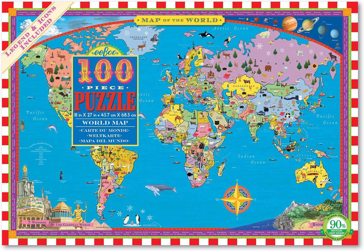 World Map 100 Pieces