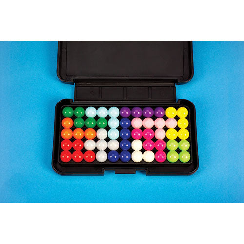 The Kanoodle Mechanical Puzzle by Educational Insights features a black case with a colorful assortment of interconnected puzzle pieces in vibrant colors, arranged neatly. The puzzle promotes spatial awareness and problem-solving skills for players.