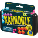Kanoodle by Educational Insights is a mechanical puzzle set featuring a vibrant packaging design with colorful balls. This educational game offers 101 brain-teasing challenges suitable for ages 7 and up, encouraging problem-solving and critical thinking skills. The box is compact and portable, making it ideal for on-the-go fun.