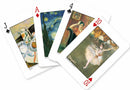 A set of playing cards featuring famous Impressionist art, including Van Gogh's 'Starry Night' and Degas's ballet dancer. Each card showcases iconic paintings with rich colors and intricate details, perfect for art lovers and game enthusiasts alike.