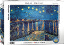 Eurographics 1000-piece jigsaw puzzle featuring Vincent van Gogh's 'Starry Night Over the Rhone,' depicting a starry night sky over the Rhône river with vibrant reflections, ideal for art lovers and puzzle enthusiasts.