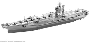 The ICONX: USS Theodore Roosevelt DIY kit by Fascinations showcases a stunning metallic model of the aircraft carrier. Detailed with intricate design features and authentic replicas of aircraft on deck, this model is perfect for enthusiasts. Assembly is required, making it an engaging project for hobbyists.