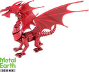 The ICONX Red Dragon by Fascinations is a detailed DIY metal model kit featuring a majestic red dragon with impressive wings and intricate scales. The model showcases the dragon's fierce expression and dynamic pose, highlighting craftsmanship and design. Ideal for collectors and hobbyists, this kit provides an engaging building experience.