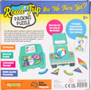 Road Trip Packing Puzzle by Fat Brain Toys, a mechanical puzzle designed for ages 8 and up. The puzzle features 15 chunky pieces representing items to pack for a beach day. Users pick a challenge card and arrange puzzle pieces into a toy car trunk. Highlights include 34 puzzles, convenient storage, and a focus on building spatial reasoning. Ideal for travel and enhancing problem-solving skills.