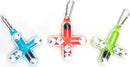 Tiltago Keychain Asst by Fat Brain features three colorful mechanical puzzles in blue, red, and green. Each puzzle contains numbered balls inside a transparent casing, designed to challenge your problem-solving skills. Ideal for fidgeting and keeping your hands busy while on the go. The keychain design allows for easy attachment to bags or keys, making it a fun and portable stress-relief tool.