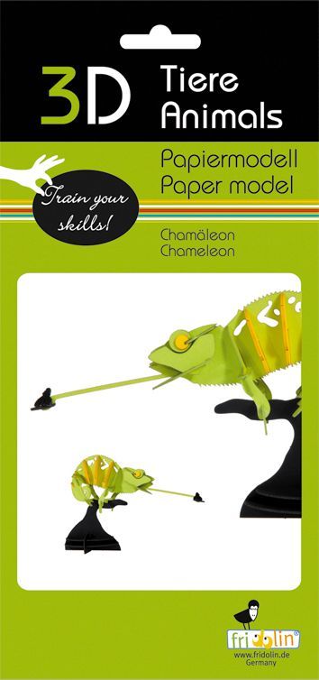 3D Paper Model Chameleon