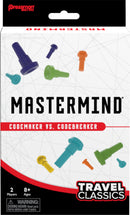 Mastermind Travel Classic game by Goliath. A strategic two-player game featuring colorful pegs for codemaker and codebreaker gameplay. Compact design perfect for travel, engaging for ages 8 and up.