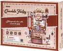 The Chocolate Factory Marble Run Model Kit by Robotime showcases a whimsical steampunk design, featuring intricate details like candy machines, gears, and a factory backdrop. The kit emphasizes creativity and hands-on construction, ideal for DIY enthusiasts. Perfect for both adults and children, it offers a delightful building experience that results in a charming marble run display.