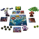 King of Tokyo board game by Iello featuring a colorful game board, character miniatures, tokens, and dice. Players compete to dominate Tokyo in this strategic monster-themed game.