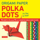 6-inch origami paper featuring colorful polka dots in various patterns, packaged with 96 sheets for creative folding projects. Ideal for DIY enthusiasts and beginners.