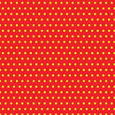 Colorful 6-inch origami paper featuring a vibrant red background with evenly spaced yellow polka dots. Ideal for craft projects, folding, and DIY creations.