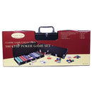 A complete poker set featuring 500 colorful chips in a sturdy black carrying case, ideal for game nights. The set includes a variety of chip colors and designs for an exciting poker experience.