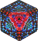 Shashibo The Chameleon by Geobenders is a colorful mechanical puzzle featuring a vibrant, multi-colored design inspired by chameleons. The puzzle has a hexagonal shape and intricate patterns that change as it's manipulated, providing an engaging tactile experience.