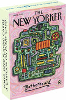 Science Cartoon Playing Cards featuring vibrant illustrations inspired by scientific themes. The packaging showcases a colorful motherboard design, highlighting a unique cartoon on each poker-sized card. Ideal for game nights and science lovers.