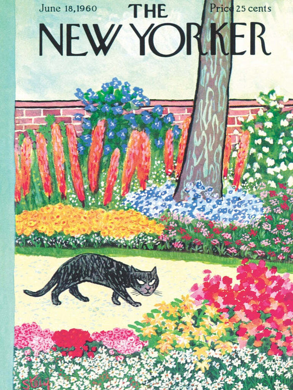 A vibrant jigsaw puzzle featuring a black cat walking through a colorful flower garden. The design showcases an array of blooming flowers in various hues, creating a whimsical scene that's perfect for cat lovers and puzzle enthusiasts alike. The artwork captures the charm of a serene outdoor setting, with bright colors and detailed textures.