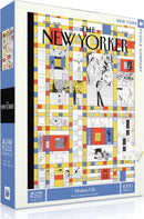 Modern Life Jigsaw Puzzle by New York Puzzle Company featuring a vibrant and intricate design inspired by contemporary life, consisting of 1000 pieces. The puzzle cover showcases artwork by Sergio Garcia Sanchez, with various illustrations arranged in a colorful grid pattern. Ideal for puzzle enthusiasts looking for a challenging yet rewarding experience.