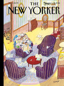 A joyful jigsaw puzzle titled 'Reading Group' by New York Puzzle Company, depicting a cozy living room filled with children reading books around a central table. The scene captures a vibrant, colorful atmosphere with plush armchairs and a patterned rug, perfect for cozy family time or a relaxed evening.