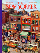 A vibrant jigsaw puzzle depicting a bustling Main Street scene from 1939. The illustration features colorful buildings, pedestrians, fruit stands, and various street vendors, all reflecting the lively social activities of the era.
