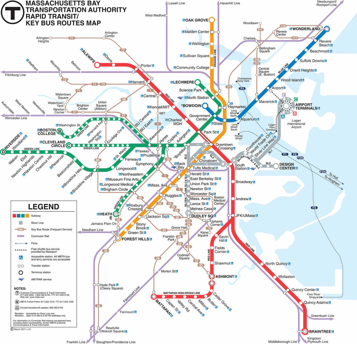 T Line Map By Color Boston T Map Puzzle (500pc) | EurekaPuzzles