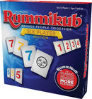Rummikub: 6 Player Edition game box featuring colorful tiles with numbers and a smiley face. The box highlights it is for 2-6 players ages 8 and up, emphasizing fun for group play.