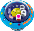 Colorful game set Match-A-Martian by PlayMonster featuring a playful design with a smiling planet and three dice inside a clear dome. The game encourages matching and memory skills, providing fun for family and friends.