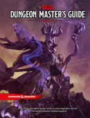 Cover of the Dungeons & Dragons: Dungeon Master's Guide featuring a dramatic illustration of a powerful figure casting magic in a dark setting. The guide provides essential tools for Dungeon Masters to create and navigate epic adventures in the world of D&D.