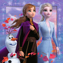 A detailed jigsaw puzzle featuring characters from the Frozen franchise. Princess Anna and Queen Elsa are depicted beside Olaf the snowman. Rich colors and thematic elements showcase an enchanting winter scene, perfect for fans of Disney. The puzzle invites creativity and relaxation as you piece together this magical moment.