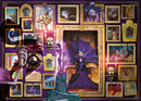 A colorful jigsaw puzzle featuring Disney Villain Yzma, set against a backdrop of ornate golden picture frames. The design includes various characters from the Disney universe, with Yzma prominently displayed in her iconic purple dress. The vibrant colors and intricate details make this puzzle visually appealing, perfect for fans of Disney villains and puzzle enthusiasts.