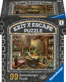A Ravensburger 99-piece jigsaw puzzle titled 'Wine Cellar'. The image features a rustic wine cellar filled with bottles of wine, a wooden table with various cheeses, and barrels. The warm, cozy atmosphere is highlighted by wooden walls and shelves loaded with colorful glassware.