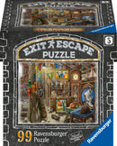 Ravensburger 'Attic' jigsaw puzzle box featuring a colorful, cluttered attic scene filled with sports trophies, a clock, framed photos, and various household items. The design showcases numerous details that invite puzzlers to explore and discover the hidden elements in the artwork.