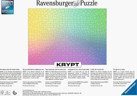 Ravensburger Krypt Gradient jigsaw puzzle showcasing a vibrant gradient design transitioning from pastel colors. The puzzle features 631 unique pieces that create an engaging challenge, with no distinct image, emphasizing the puzzle-solving experience.