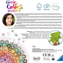 Ravensburger Circle of Colors puzzle featuring vibrant donuts in an artistic design. The puzzle has 500 pieces and is perfect for relaxation. Ideal for puzzle enthusiasts and donut lovers alike.