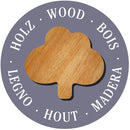 Ravensburger wooden jigsaw puzzle board featuring an intricately designed wood grain pattern and stylized tree shape. Ideal for puzzle enthusiasts and children alike, promoting cognitive skills and creativity.