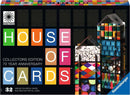 The Eames House of Cards jigsaw puzzle by Ravensburger features colorful, unique designs on each card. The packaging celebrates the 70-year anniversary of this collectors edition, showcasing a vibrant and playful assortment of cards ideal for building fun projects for all ages.