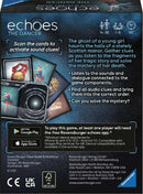 Echoes: The Dancer is an interactive mystery game by Ravensburger featuring sound clues activated by scanning cards. Players delve into the story of a young girl's ghost in a Scottish manor, gathering clues and piecing together the tragic tale of her death. Ideal for ages 14 and up, it accommodates 1 to 6 players and incorporates audio elements for an immersive experience.