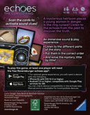 Echoes: The Cursed Ring is a captivating game by Ravensburger where players use sound clues to uncover a mysterious storyline about a cursed ring. Features immersive gameplay that requires scanning cards to activate audio hints, engaging players in a quest to solve a historical mystery. Suitable for ages 14 and up, it accommodates 1 to 4 players and lasts between 40 to 60 minutes.