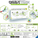 GraviTrax: The Game Impact by Ravensburger features an interactive track system designed to teach the principles of gravity and motion through play. The image displays the game components, including hexagonal tiles, marbles, and tracks, alongside an instruction sheet illustrating the assembly process. Ideal for ages 8 and up, this STEM game encourages creativity and problem-solving skills.