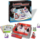 The Laser Maze by Thinkfun is a mechanical logic game that challenges players with 60 beginner to expert puzzles. The game consists of a grid setup with various obstacles, laser emitters, and reflectors, designed to create a maze for the laser beam. The game includes colorful cards with challenges, a game board featuring multiple pathways, and adjustable pieces that allow for varying difficulty levels. Suitable for ages 8 and up, this engaging game promotes critical thinking and problem-solving skills.